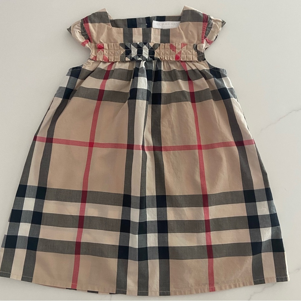 Burberry Beige and Red Plaid Kids Dress 18m